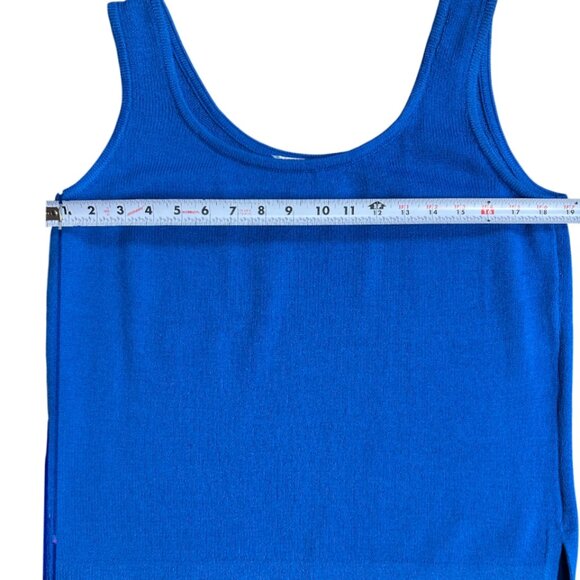 St. John Vintage Santana Knit Shell Tank Top Large Basic Blue Great Condition - Picture 7 of 9